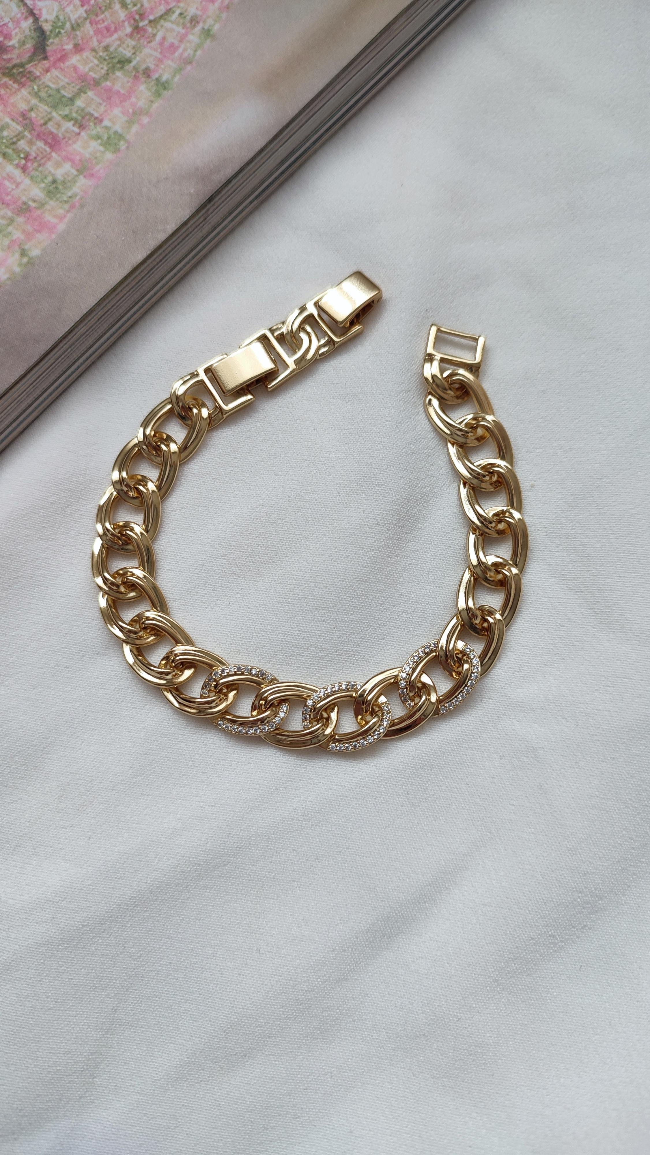 XP 14 K RENGİNDE SAMANYOLU BİLEKLİK ( 19 cm) 
