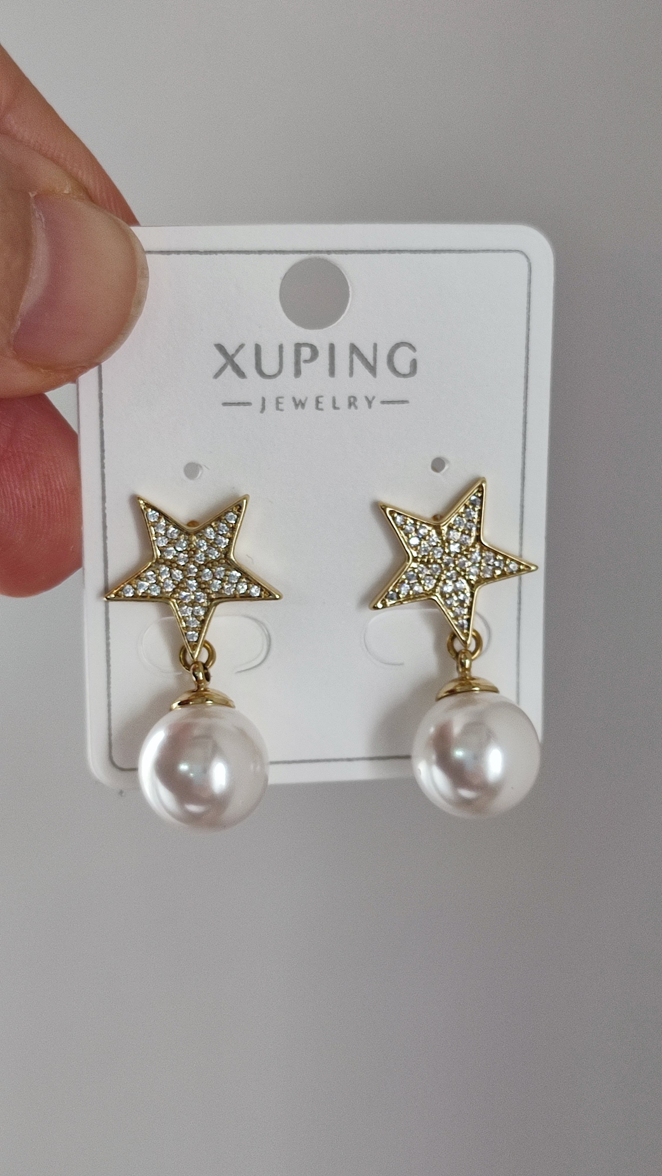 XP 14K YILDIZ VE İNCİLİ KÜPE 