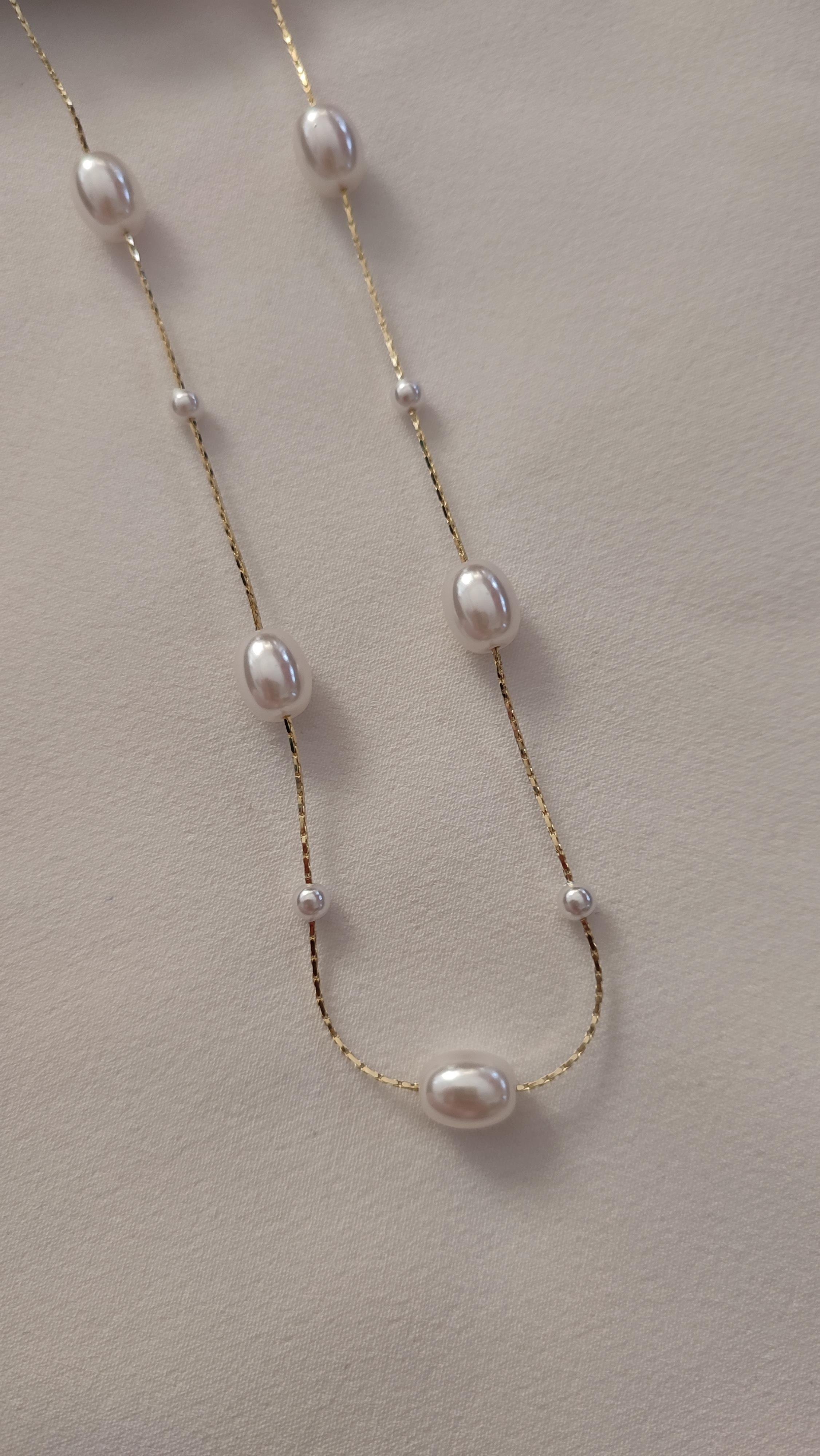 XP İNCİLİ GOLD KOLYE (45 CM)