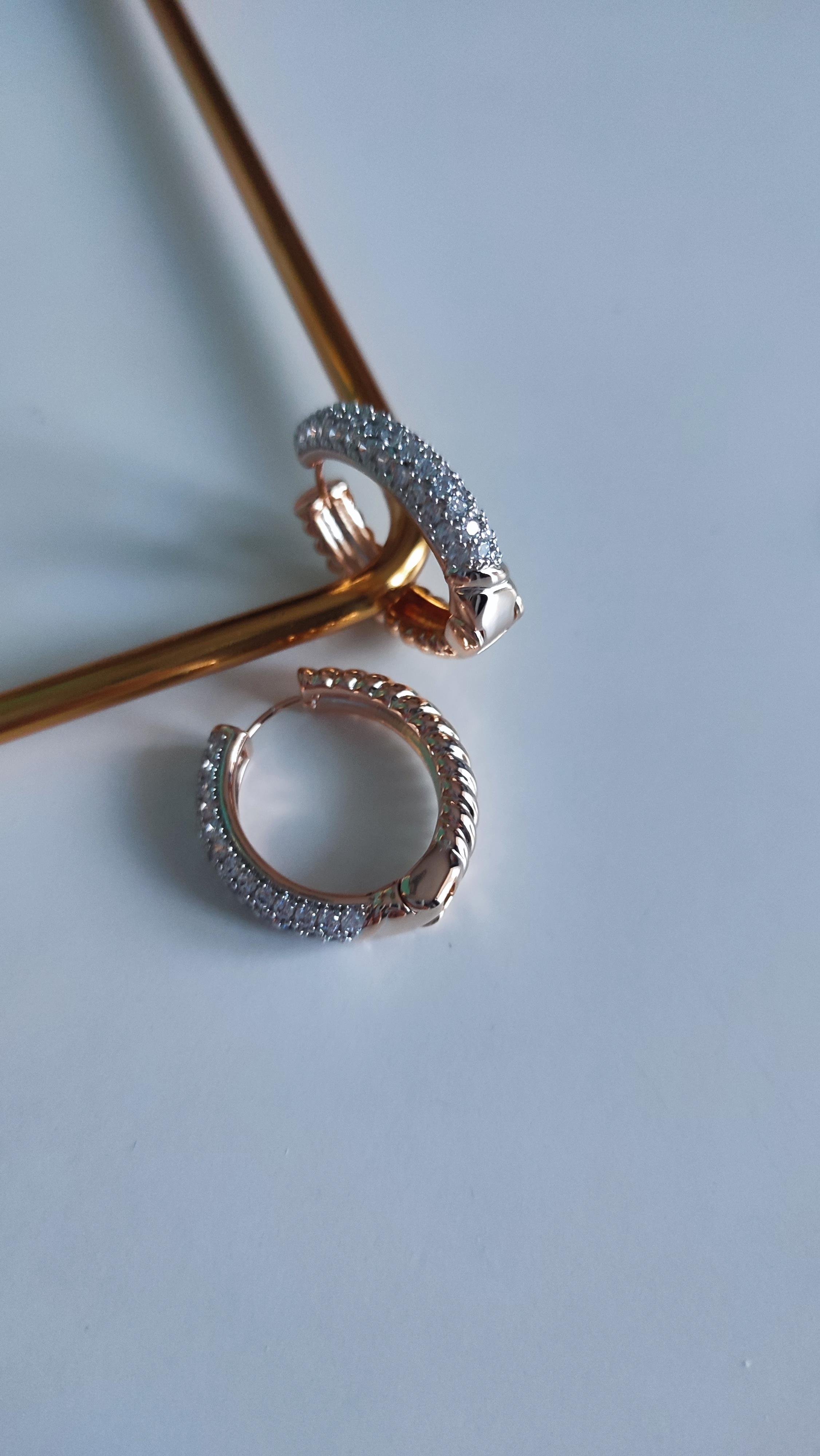 XP ROSE GOLD TAŞLI HALKA KÜPE 