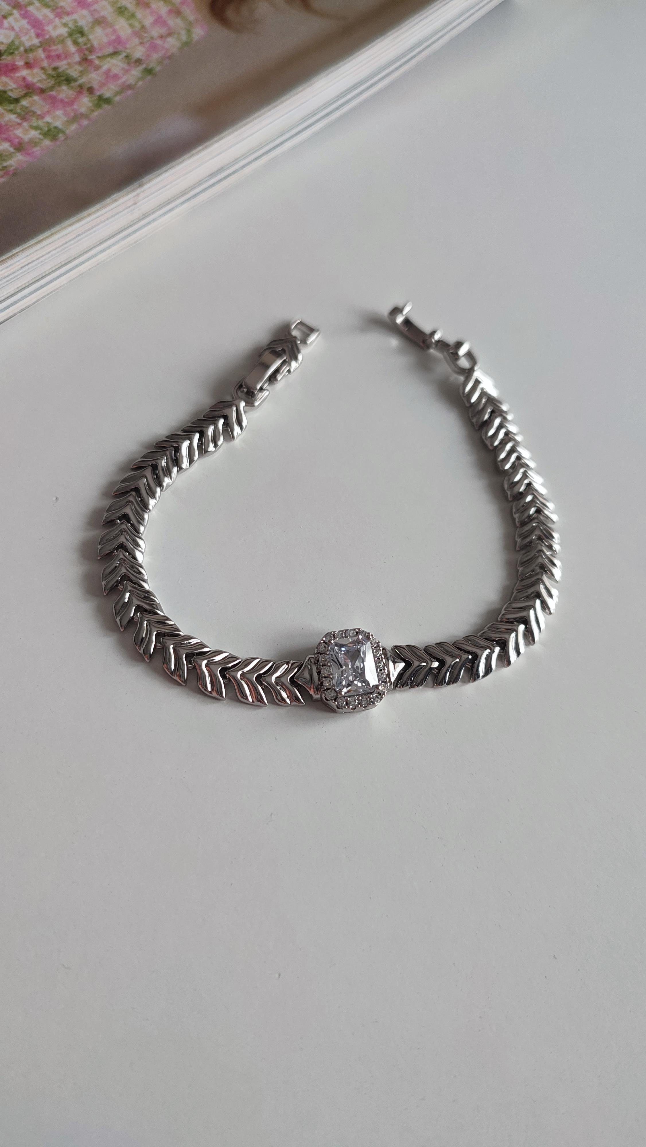 XP SİLVER TEK TAŞLI BİLEKLİK (19 cm)