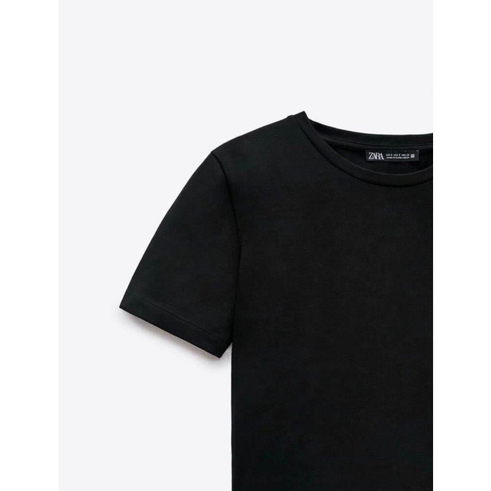 Atasoy Crop T-Shirt Siyah