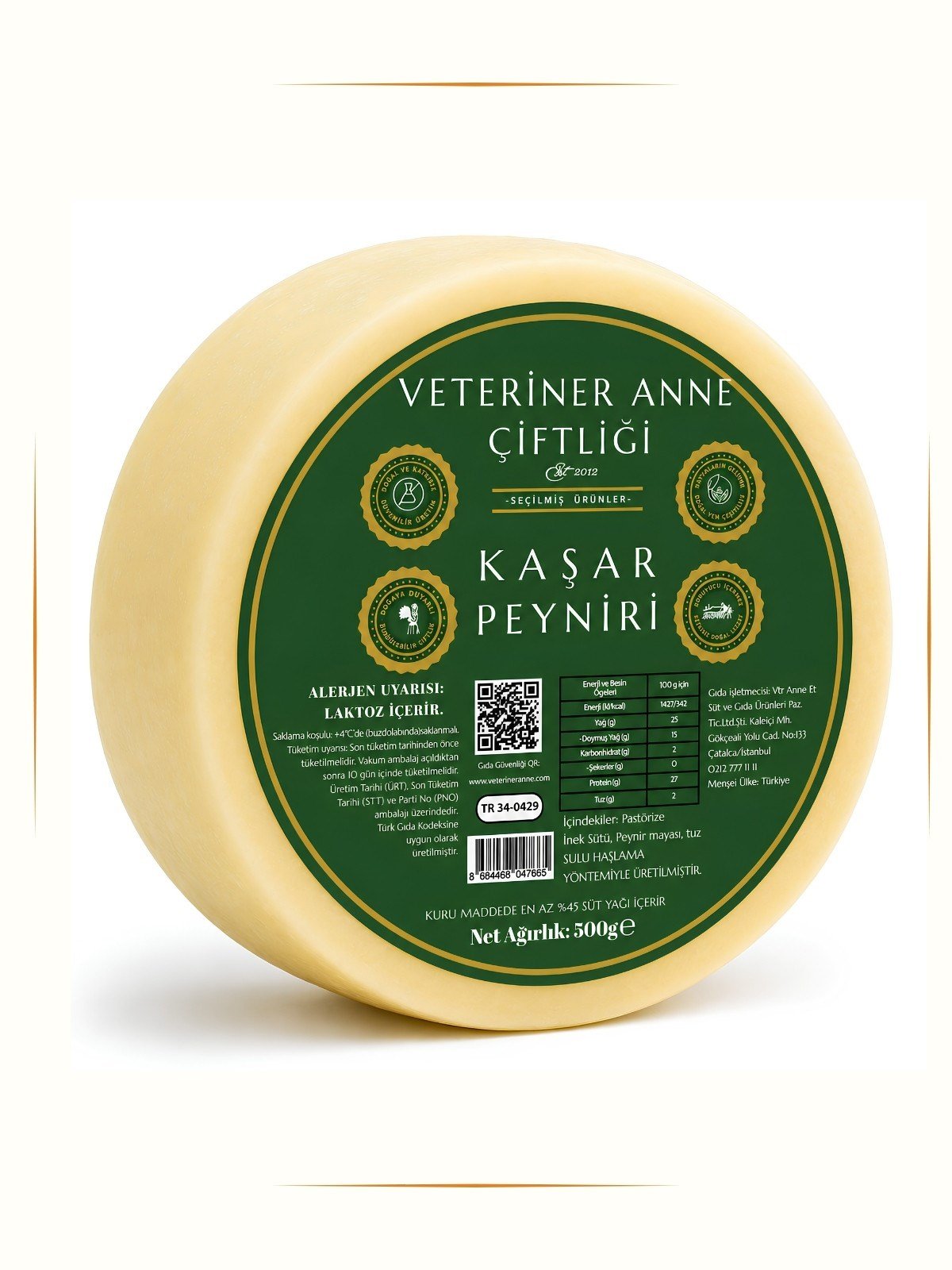 Kaşar Peyniri 500gr
