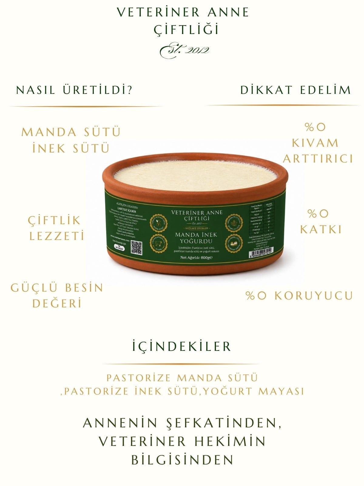 Manda-İnek Yoğurdu 800gr