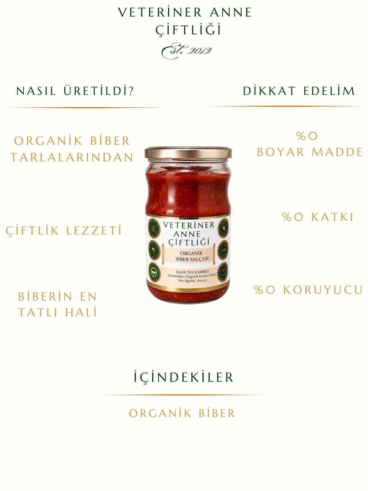 Organik Biber Salçası 500 g