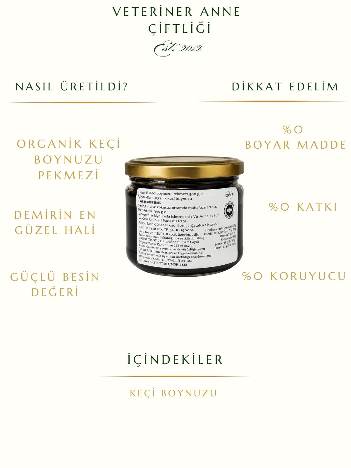 Organik Keçi Boynuzu Pekmezi 300 g