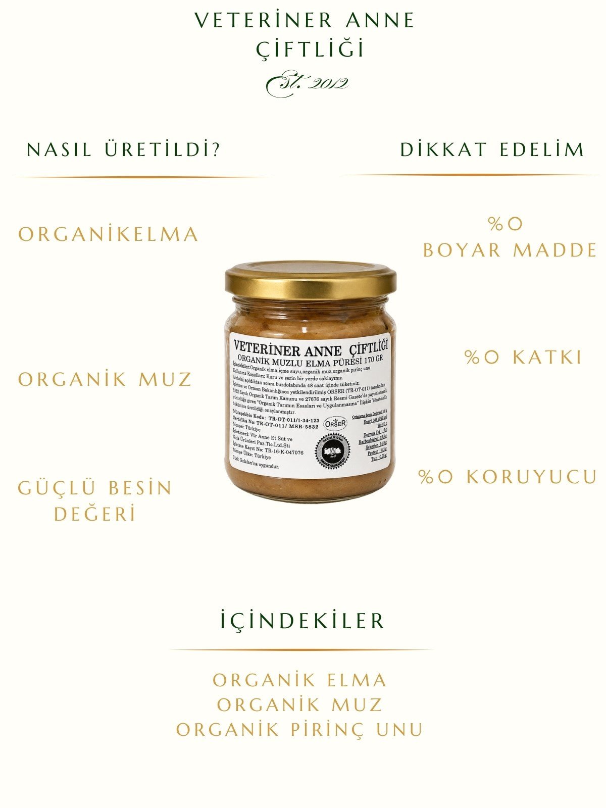 Organik Muzlu Elma Püresi