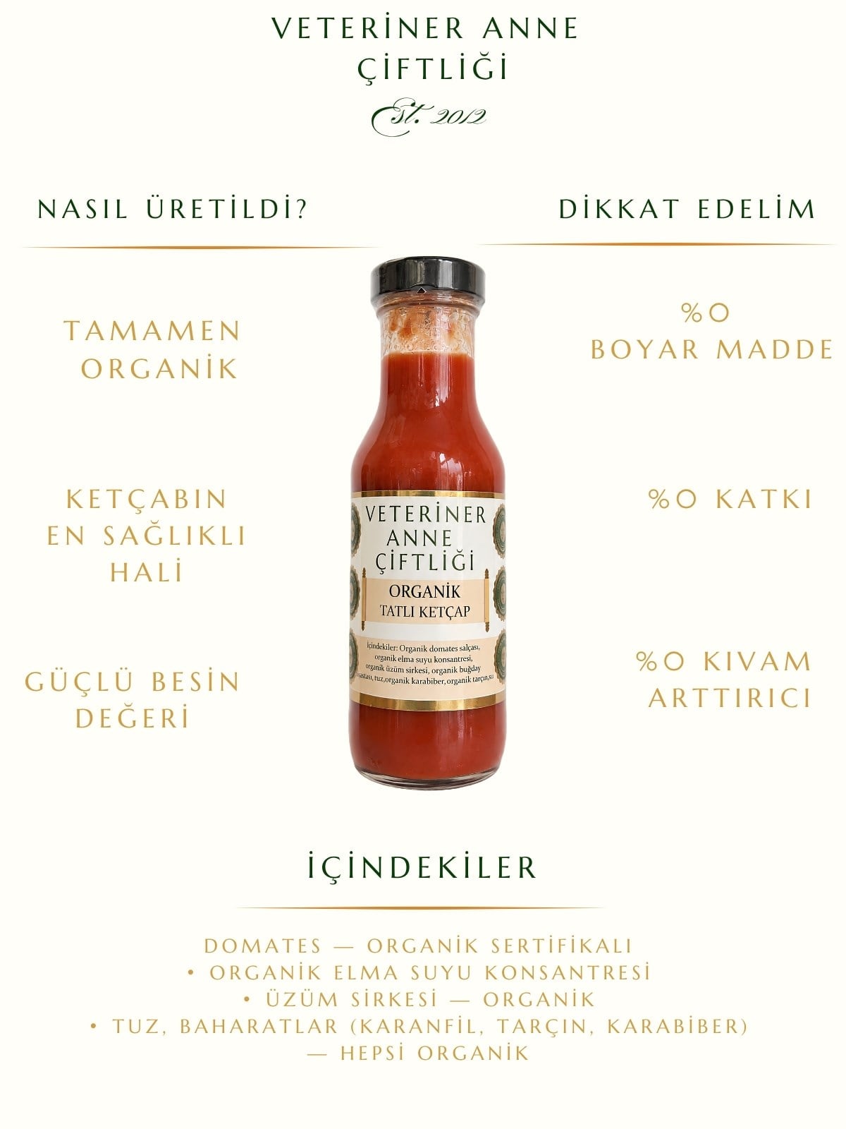 Organik Tatlı Ketçap 250 ml