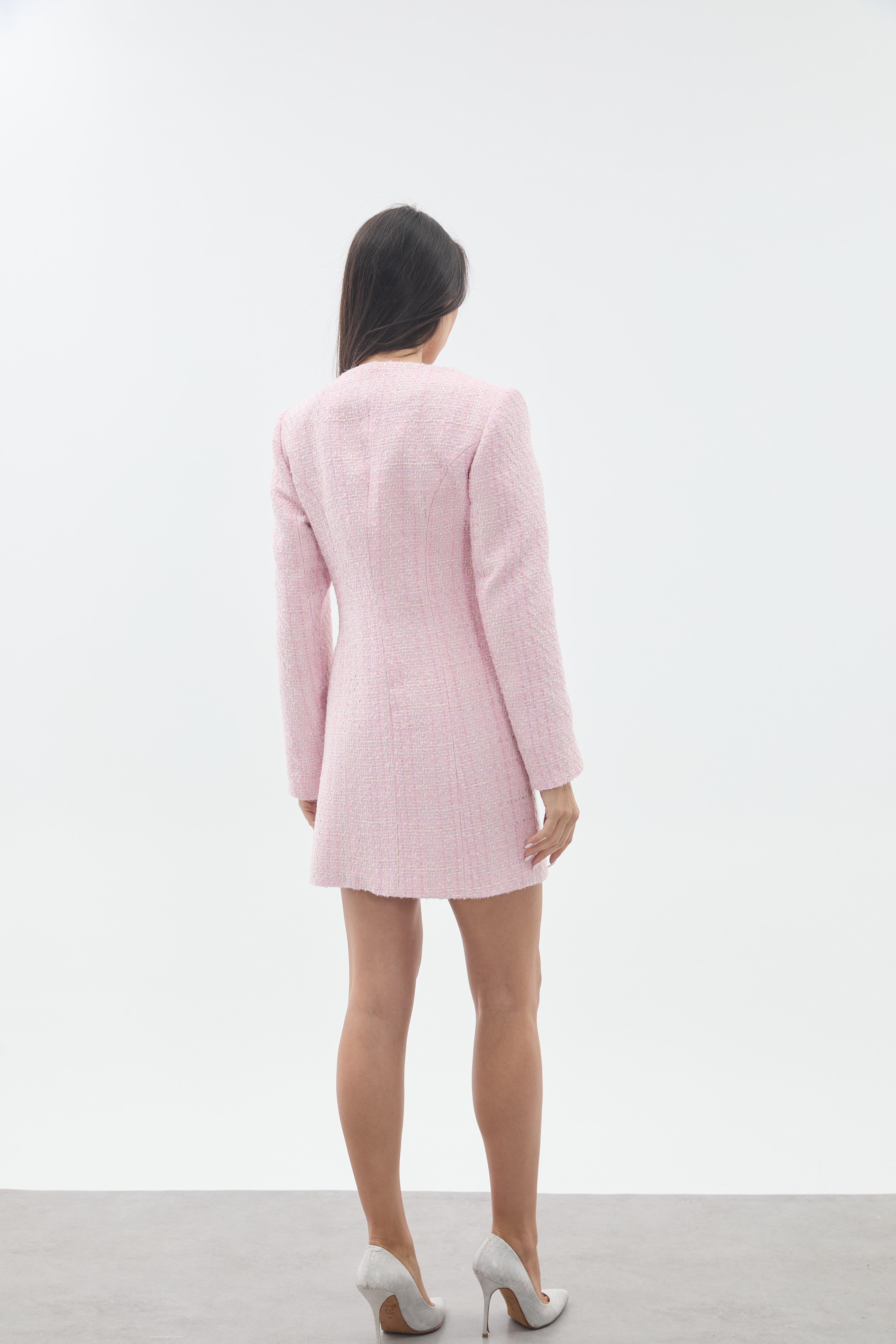 UZUN KOLLU MİNİ ELBİSE