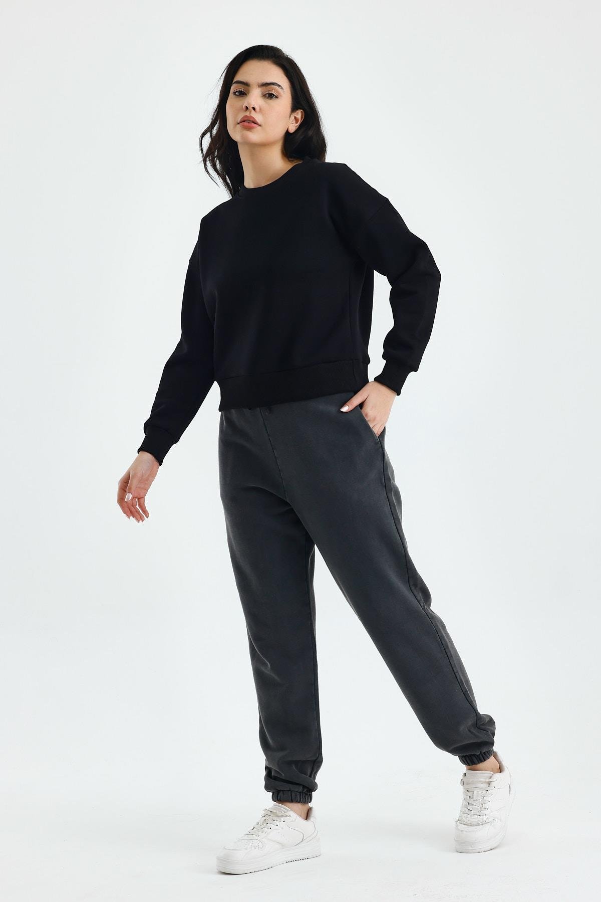 Oversize Siyah Sweatshirt 