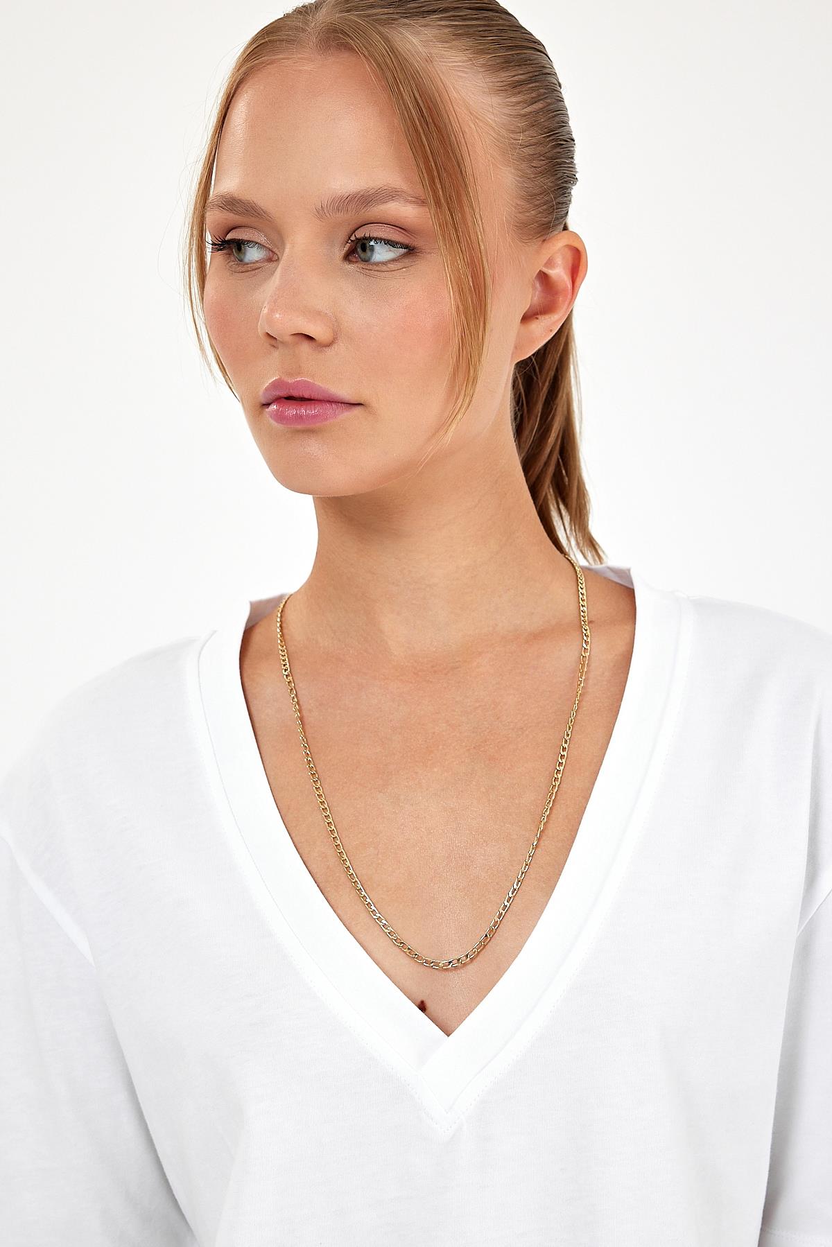 White Basic V TEE