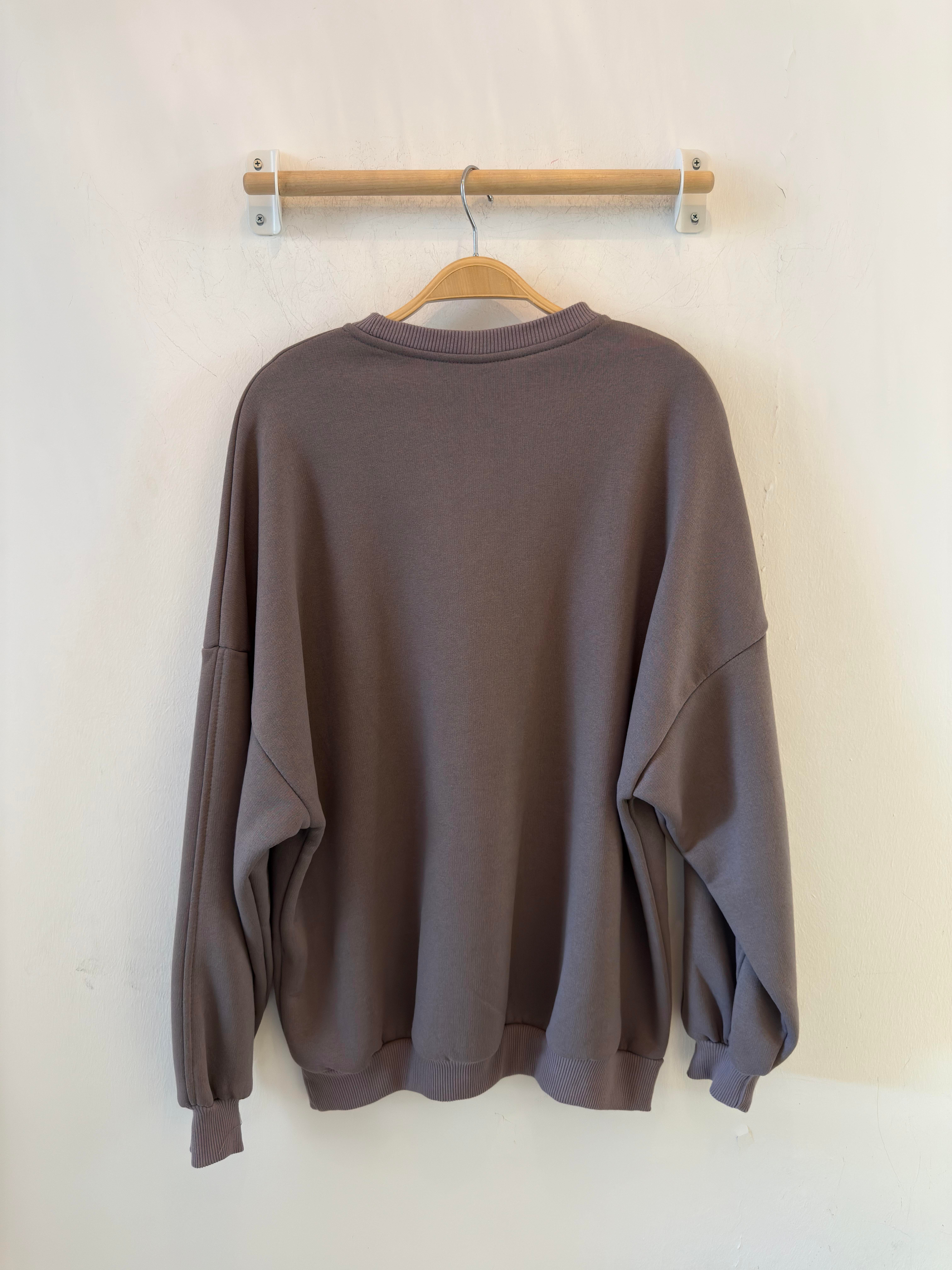 Baskılı Antrasit Sweatshirt