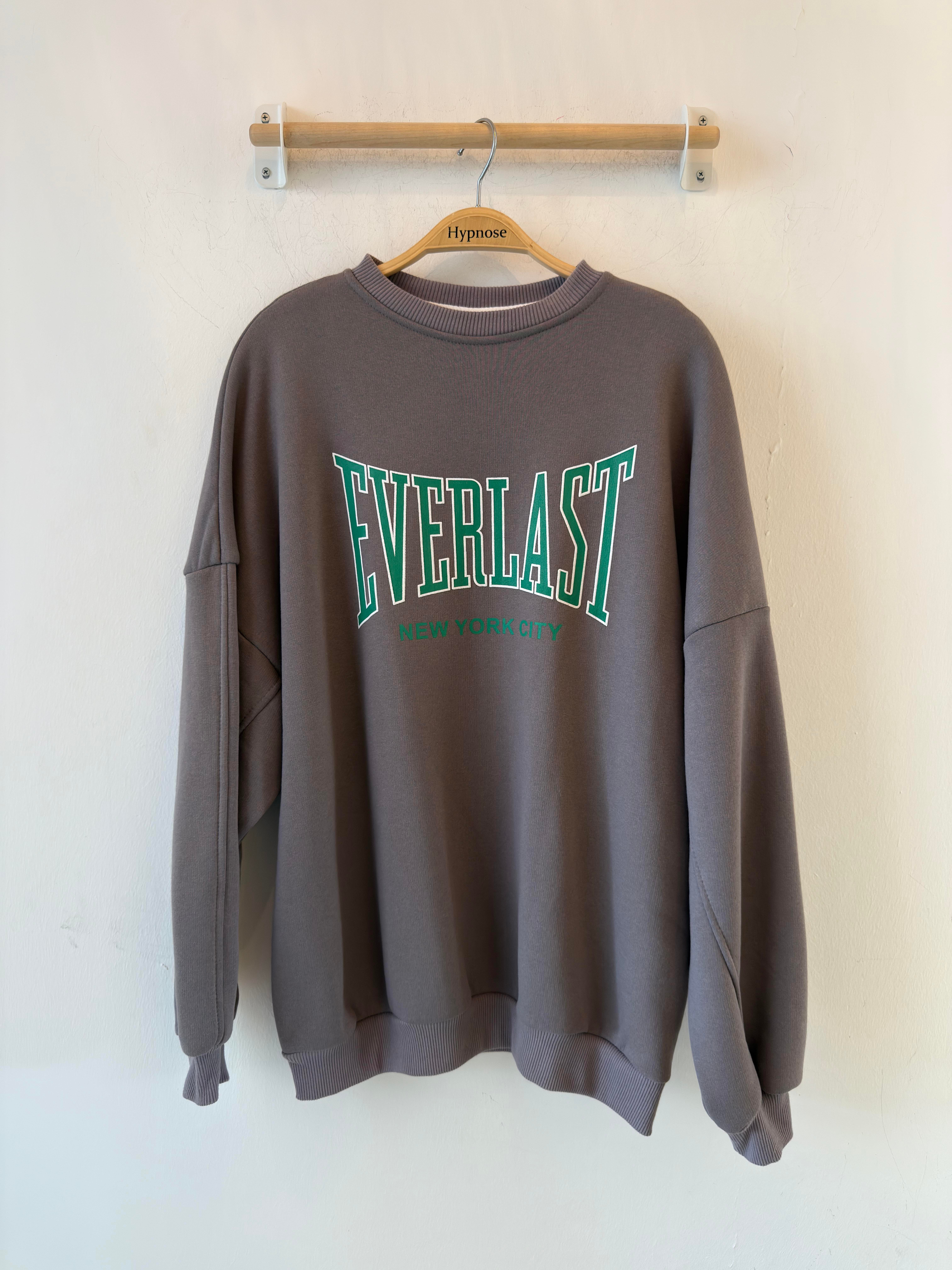 Baskılı Antrasit Sweatshirt