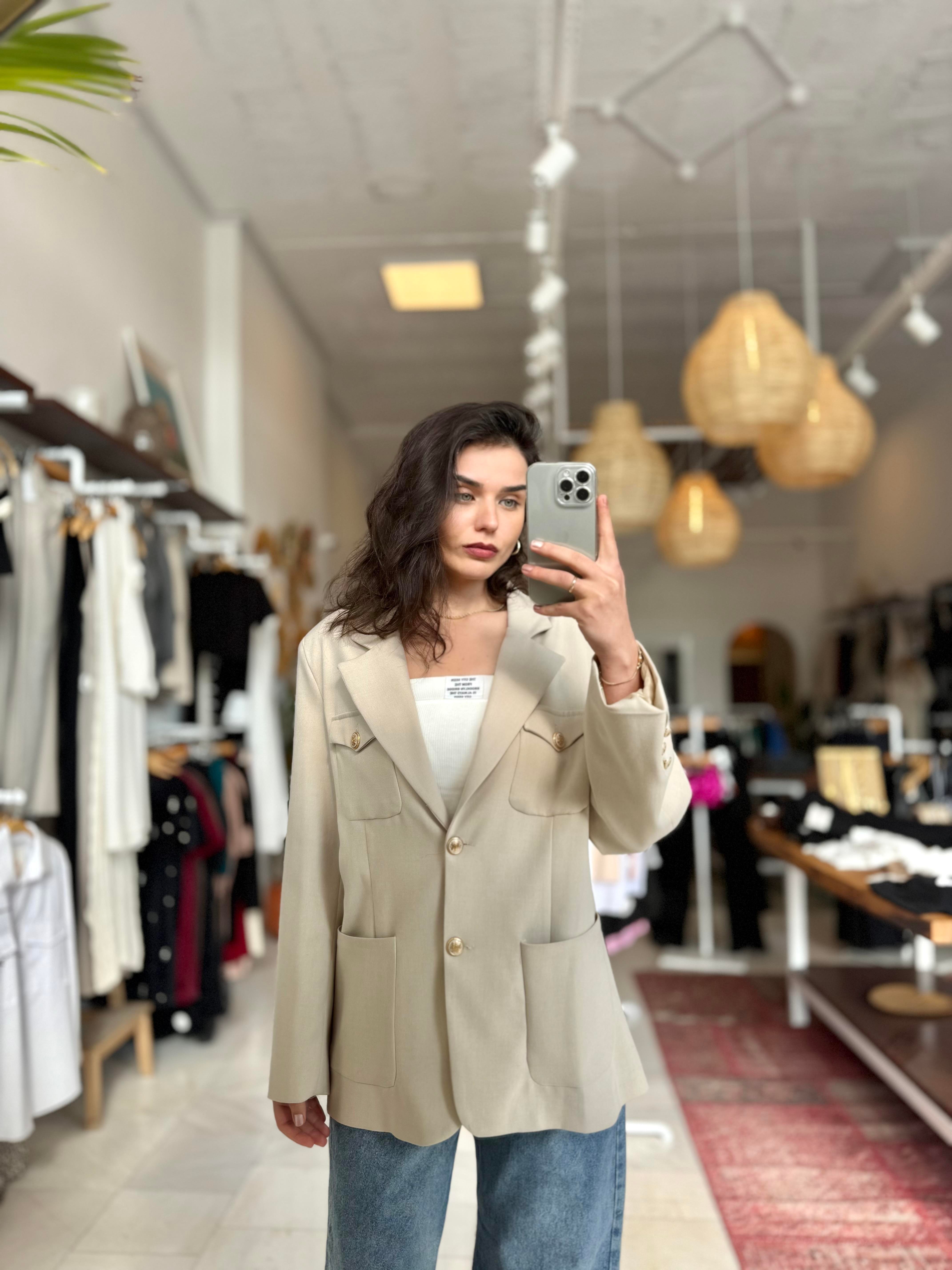 Dıştan Cep Blazer Ceket