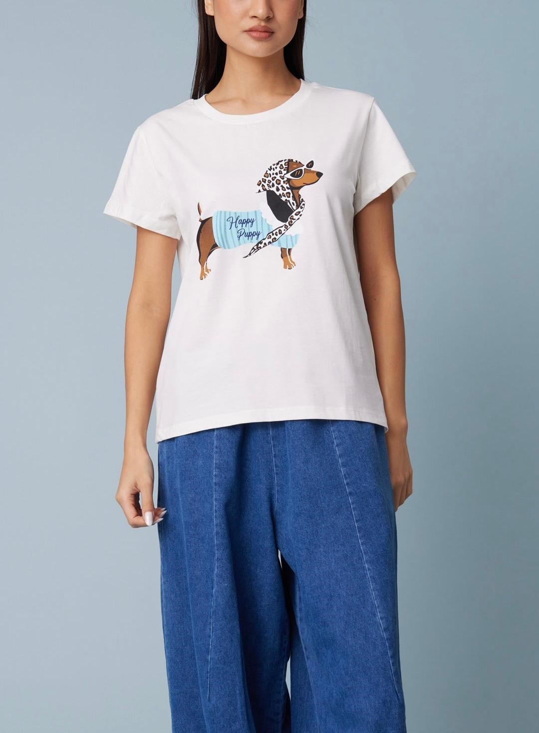 Köpek Desenli T-shirt