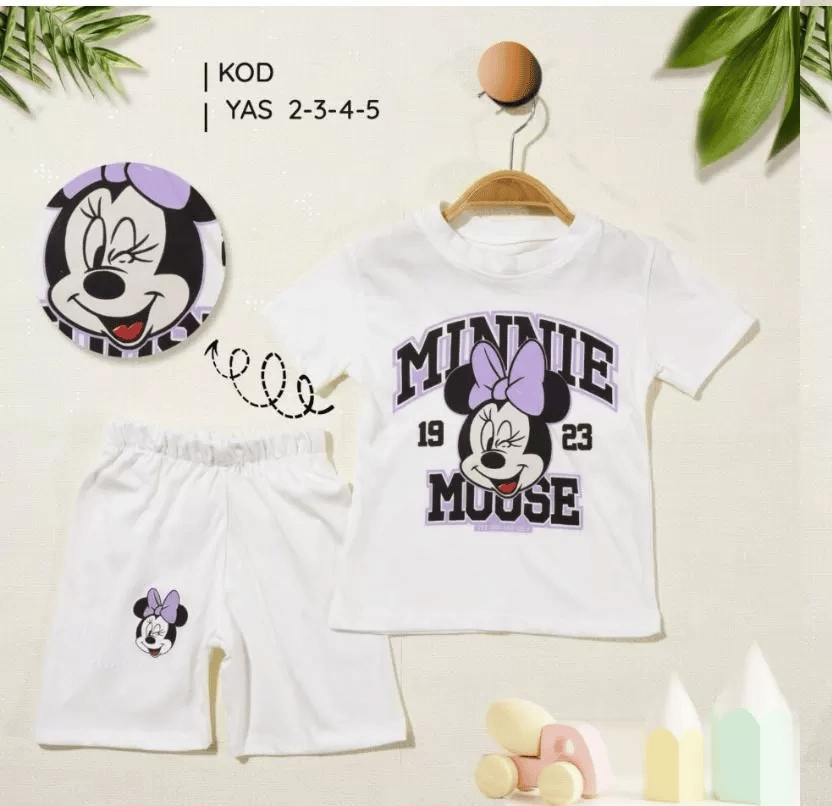2/5 Yaş Minnie Mouse Baskılı Çocuk Takımı