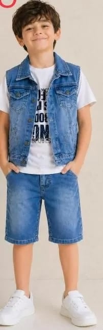 5/12 Yaş Kot(denim) Kumaş Tişörtlü Çocuk Takımı