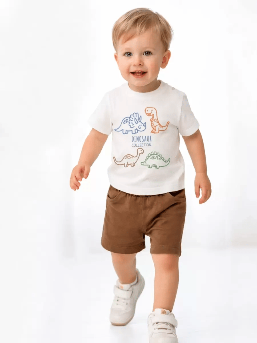 6/24 Ay Dino Baskılı Basic Bebek Takımı