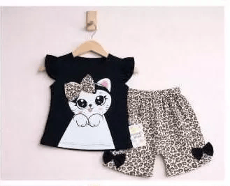 9/24 Ay Leopar Kedi Baskılı Bebek Takımı