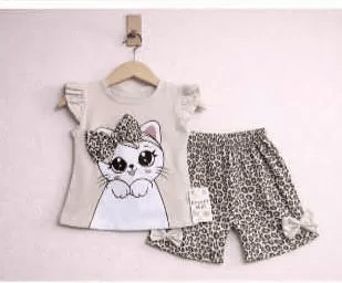 9/24 Ay Leopar Kedi Baskılı Bebek Takımı