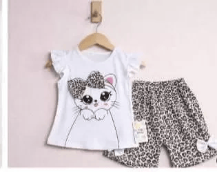 9/24 Ay Leopar Kedi Baskılı Bebek Takımı