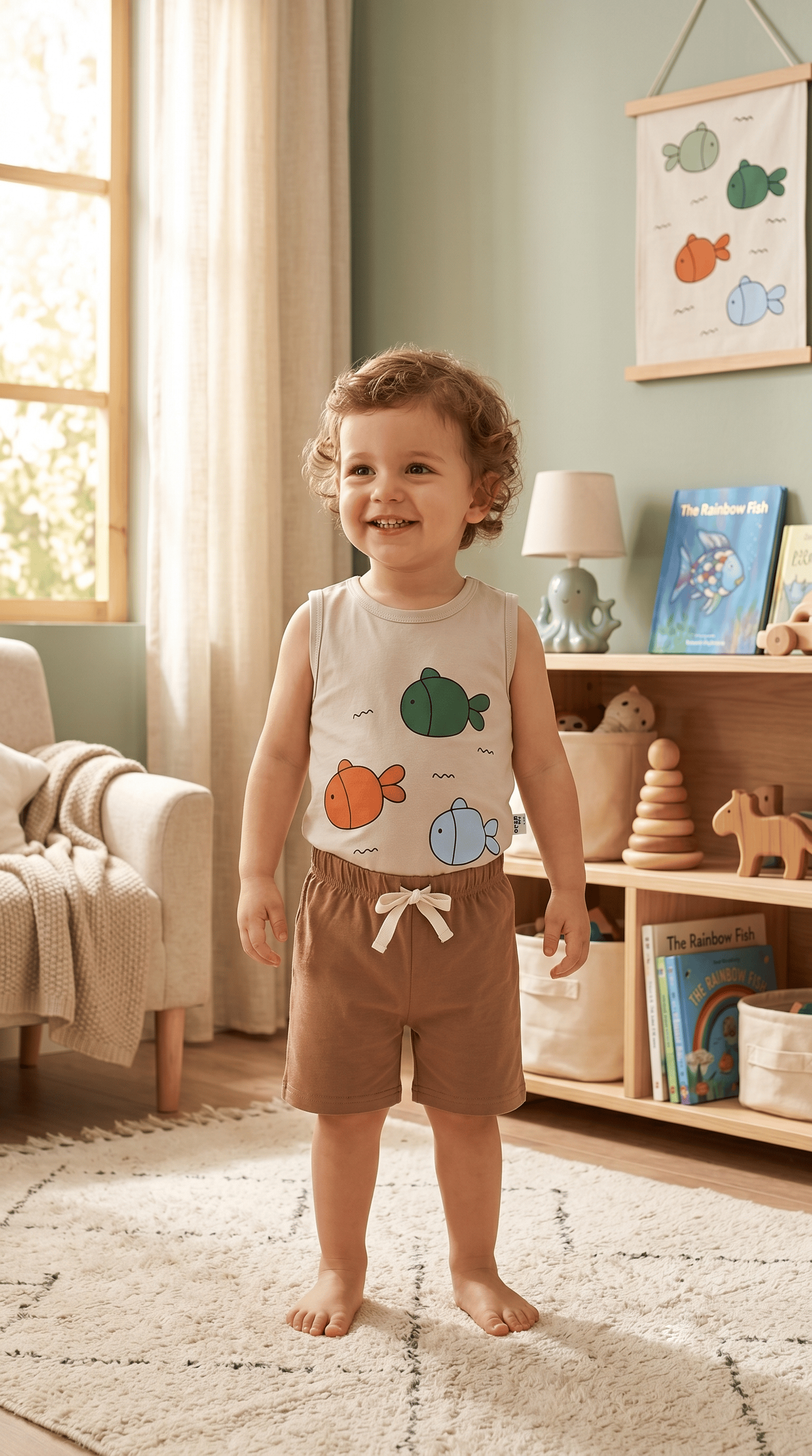 Balık Desenli Baskılı Penye Takım (9-24 Ay)Wizly BabyAlt-Üst Takım