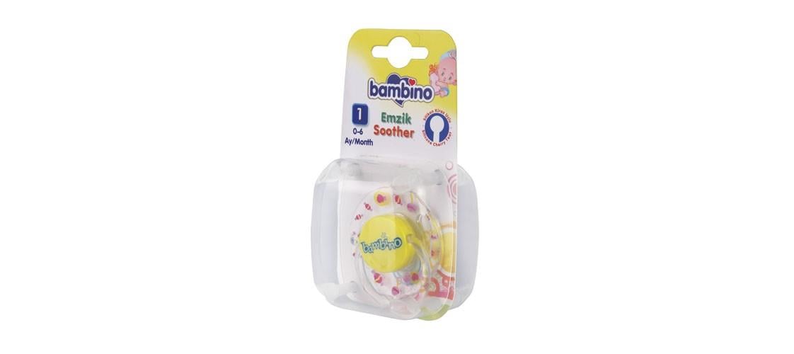 Bambino Desenli Silikon Kiraz Uçlu Emzik No.3