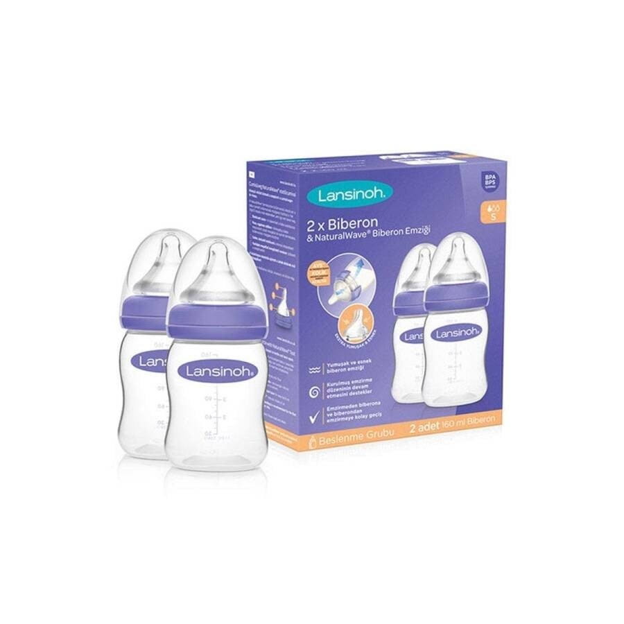 Lansinoh  Natural Wave Biberon ve Biberon Emziği Başlangıç Seti 160 ml