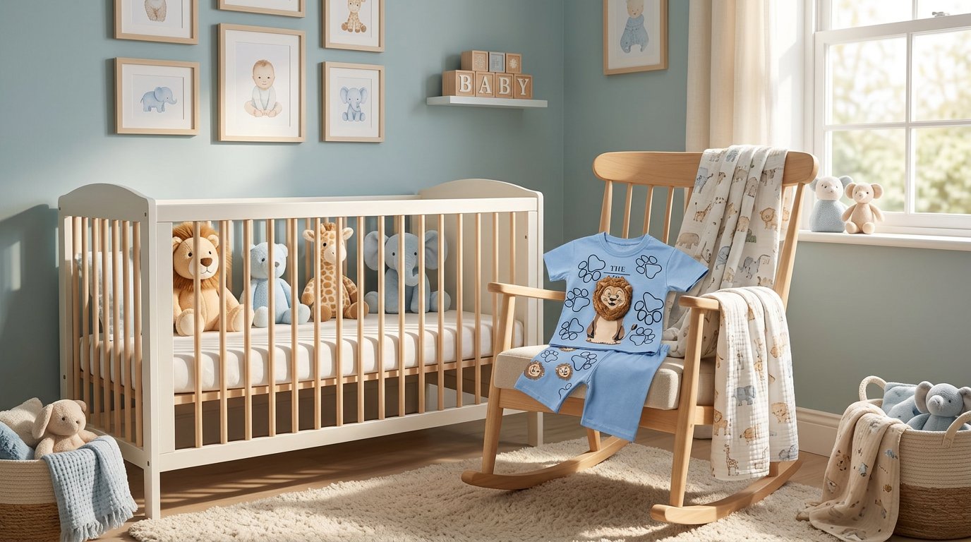 Lion King Baskılı Aslan Kafa Nakışlı Penye TakımWizly BabyAlt-Üst Takım