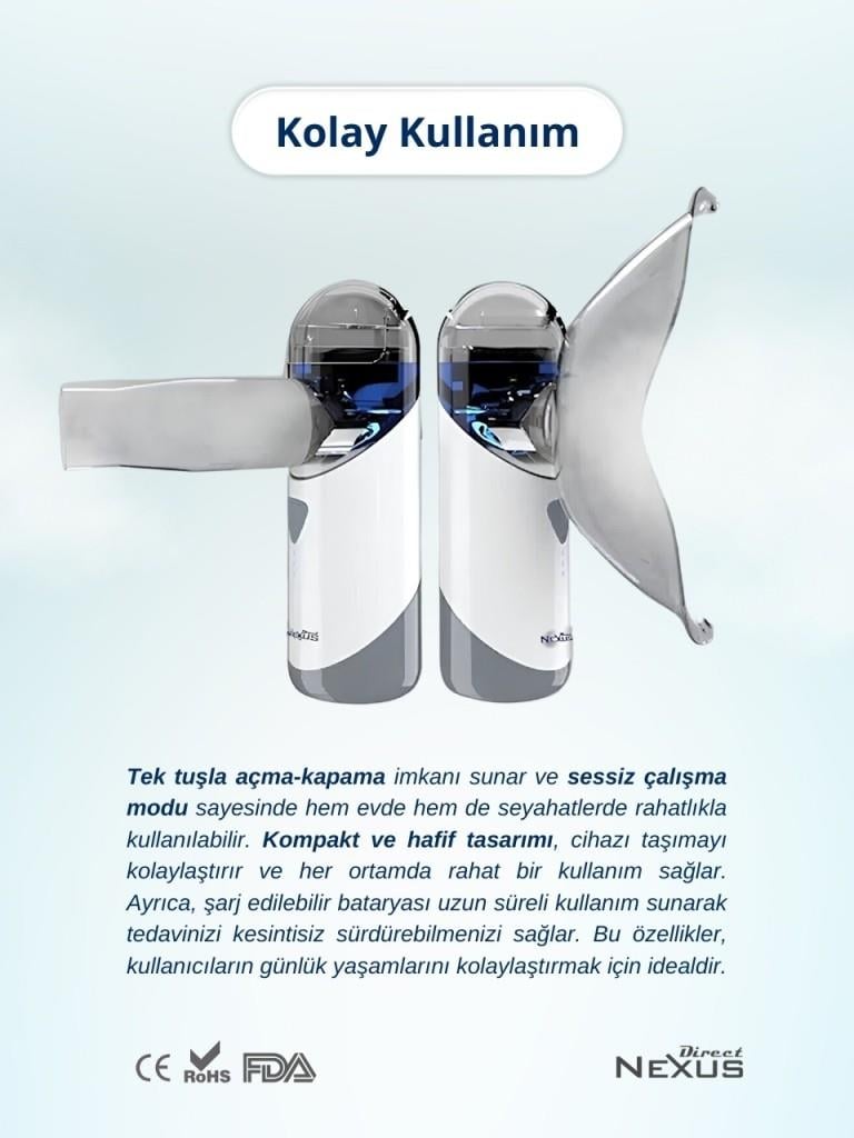 Nessiworld  Direct Nexus Taşınabilir Mesh Hava Makinesi Nebulizatör