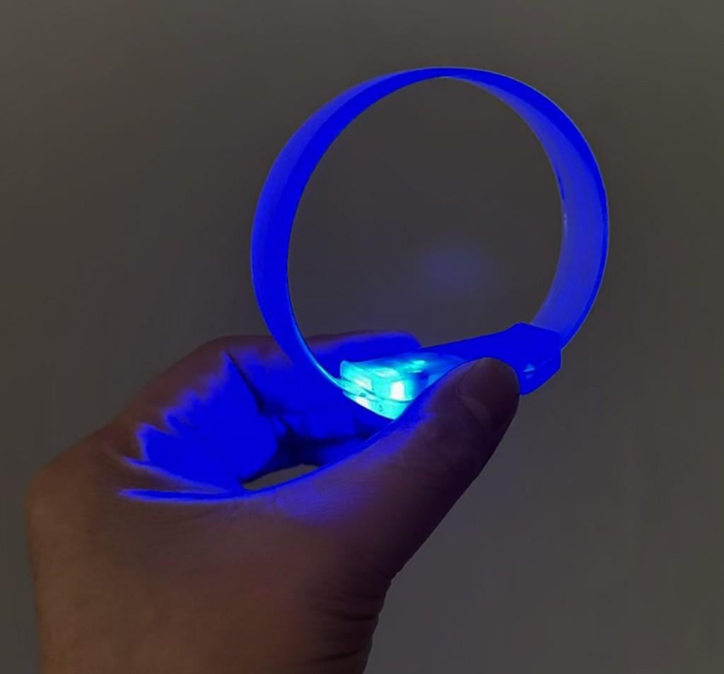 Nessiworld 3 Modlu Pilli LED Işıklı Esnek Parti Bilekliği Mavi