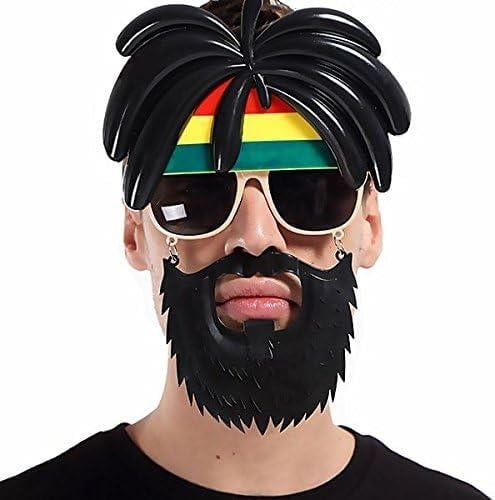 Nessiworld   Rasta Peruklu Rasta Sakallı Bob Marley Bıyıklı Parti Gözlüğü 27x18 cm