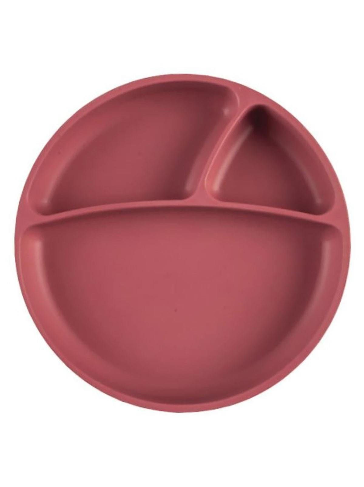 OiOi Porsiyon Vakum Tabanlı Silikon Tabak  - Velvet Rose
