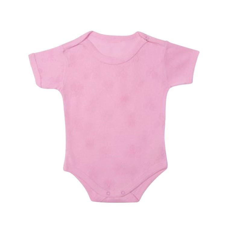 Sevi Bebe Jakarlı Yarım Kollu Body - Pembe 12 Ay