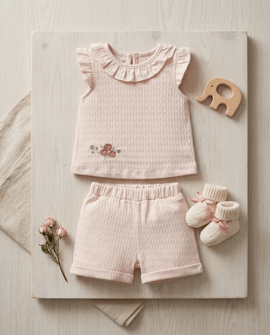 Sweet Rose Kız Bebek İkili  Jakar Takım (3-18 Ay)Wizly BabyAlt-Üst Takım