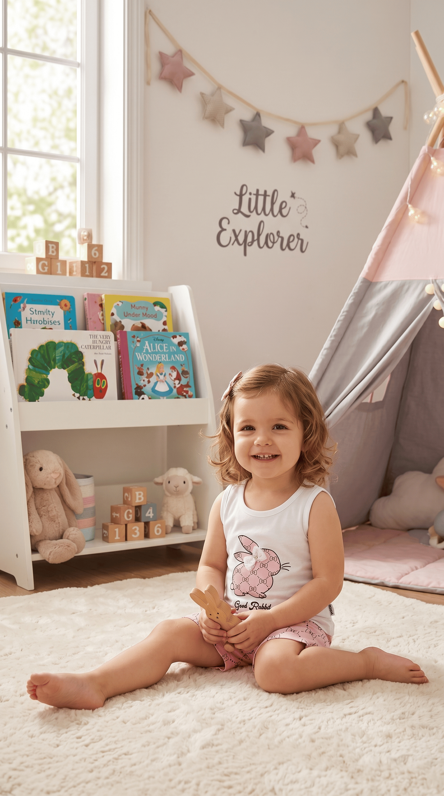 Tavşan Desenli Baskılı Penye Takım (9-24 Ay)Wizly BabyAlt-Üst Takım