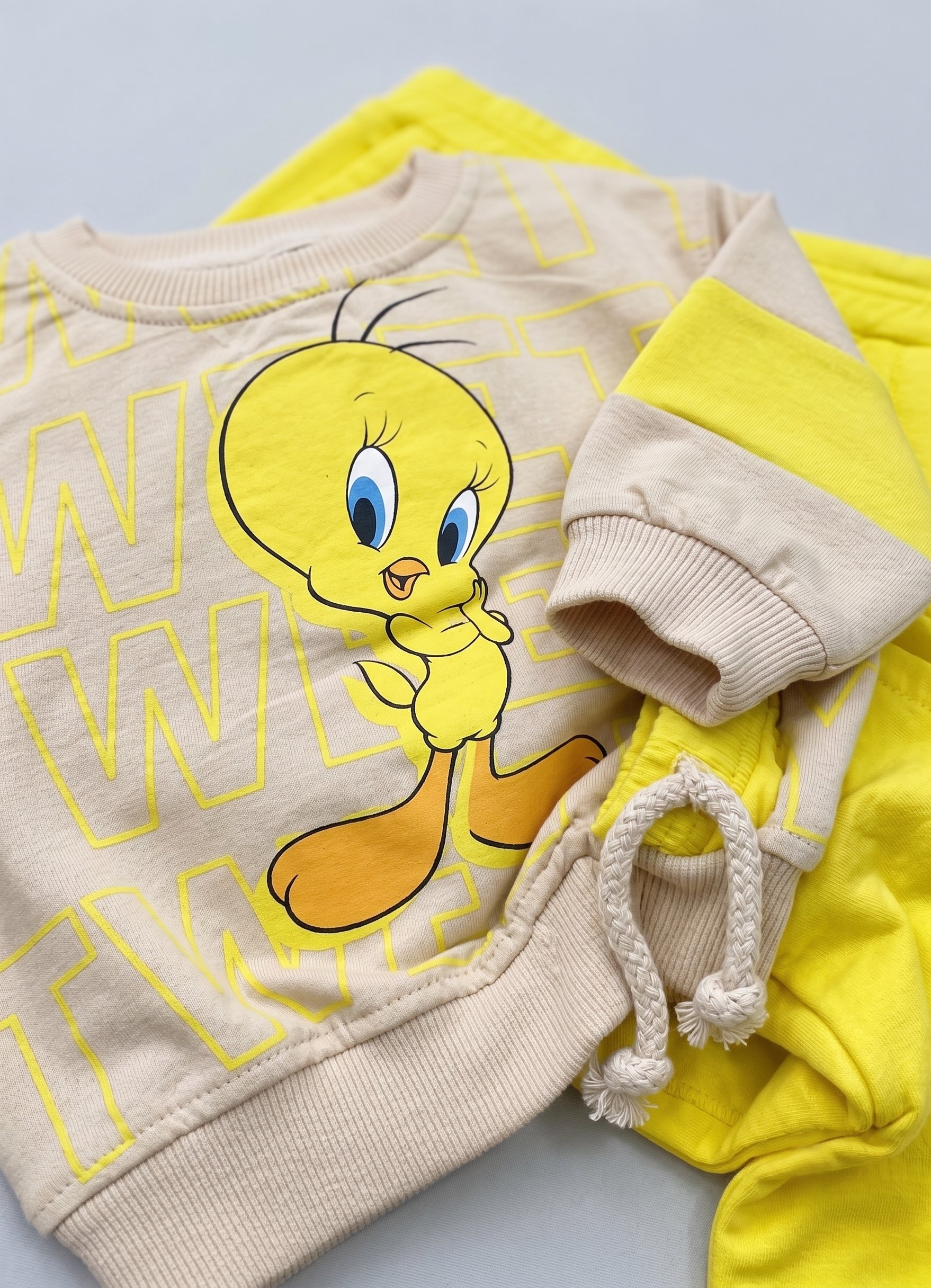 Tweety Baskılı Blok Renkli Çocuk TakımıWizly BabyGünlük Rahatlık