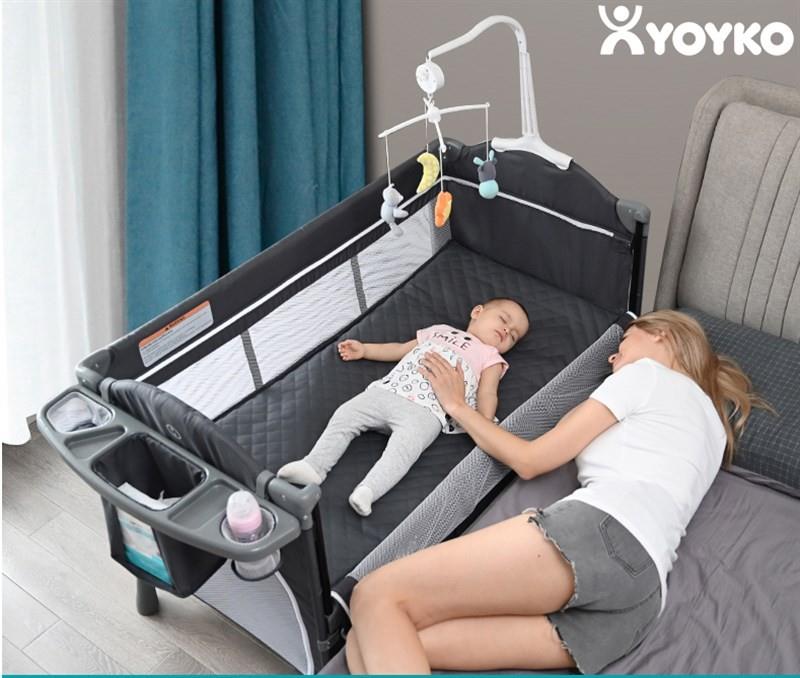 Yoyko Exclusive Comfort 8 in 1 Anne Yanı Park Yatak Oyun Parkı 70x110 - Gri