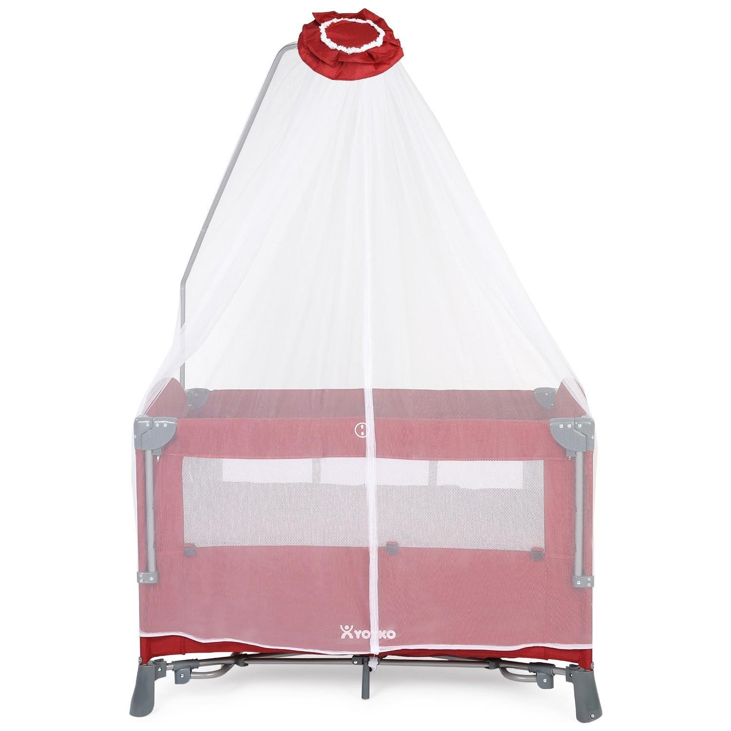 Yoyko Exclusive Comfort 8 in 1 Anne Yanı Park Yatak Oyun Parkı 70x110 - Bordo