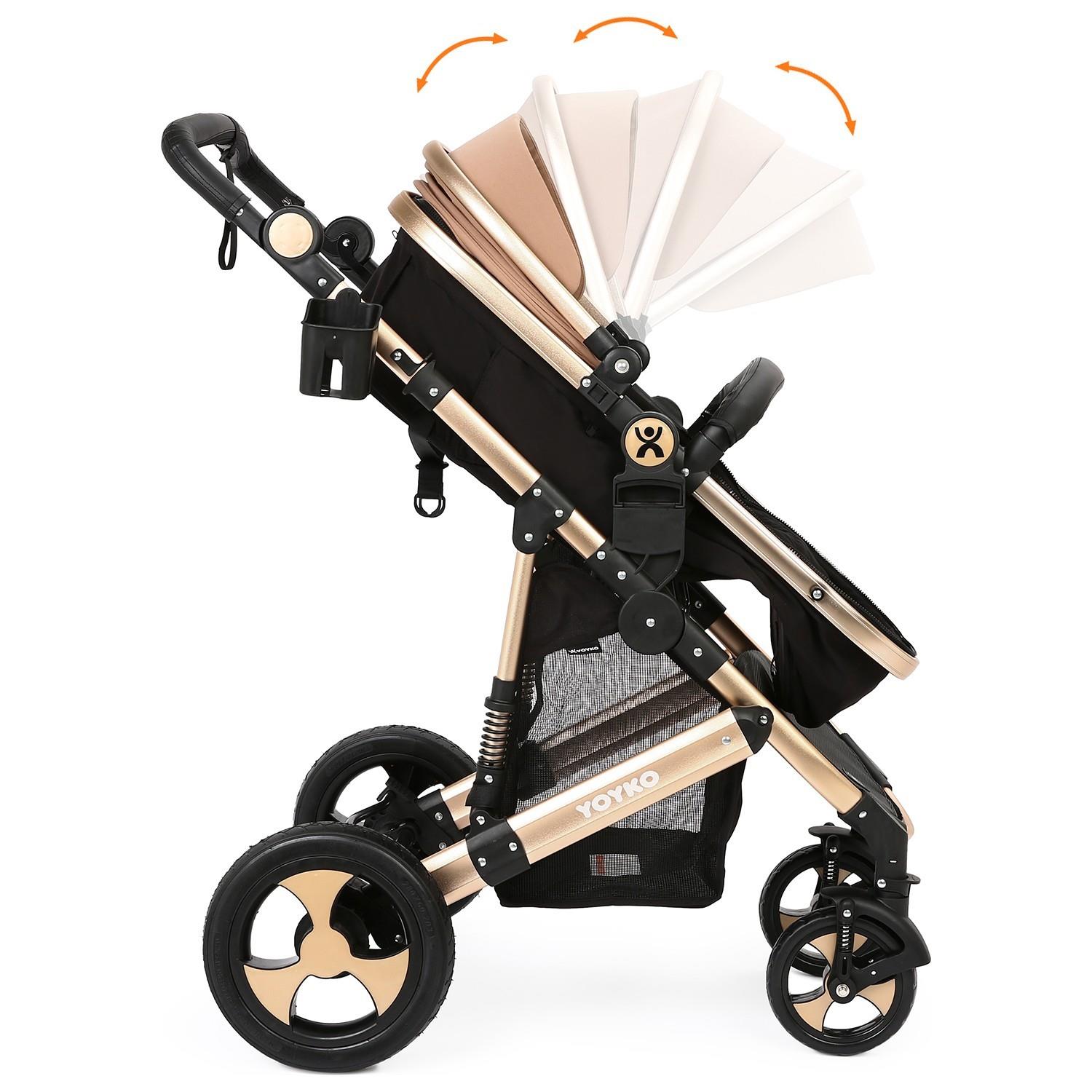 Yoyko Ultimate Travel Sistem Bebek Arabası 3 in 1 Coffee Rose