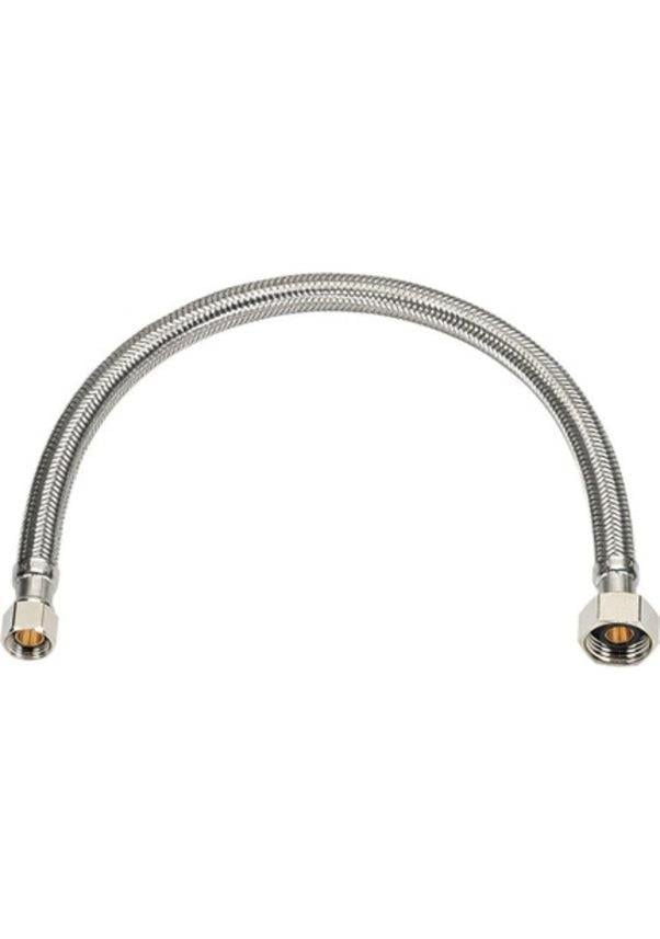 1/2 E-3/8 Paslanmaz Çelik Örgülü Dirsekli Flexıble Bağlantı 80 Cm