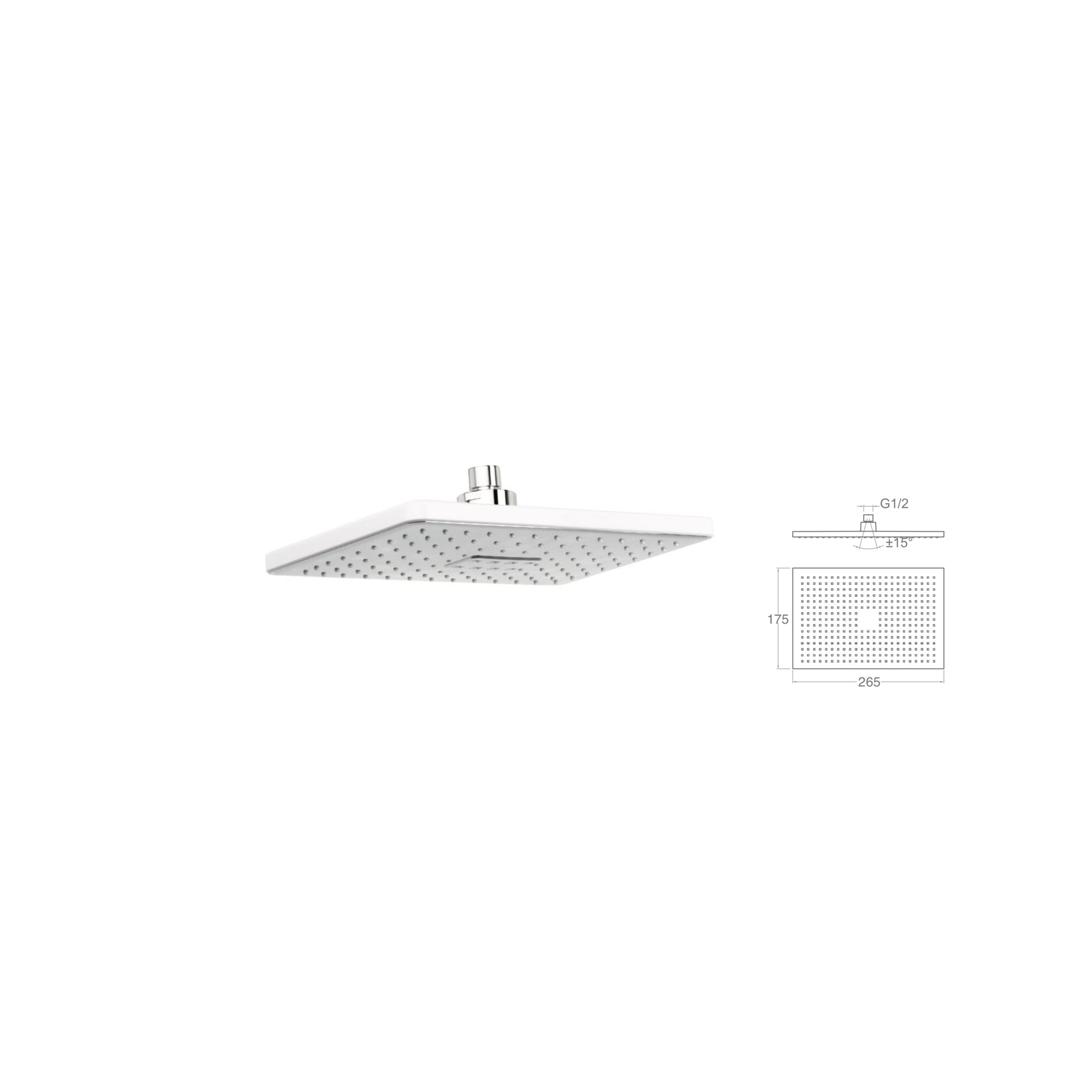 ABS KROM KAPLI DİKDÖRTGEN TEPE DUŞU - 265*175 MM