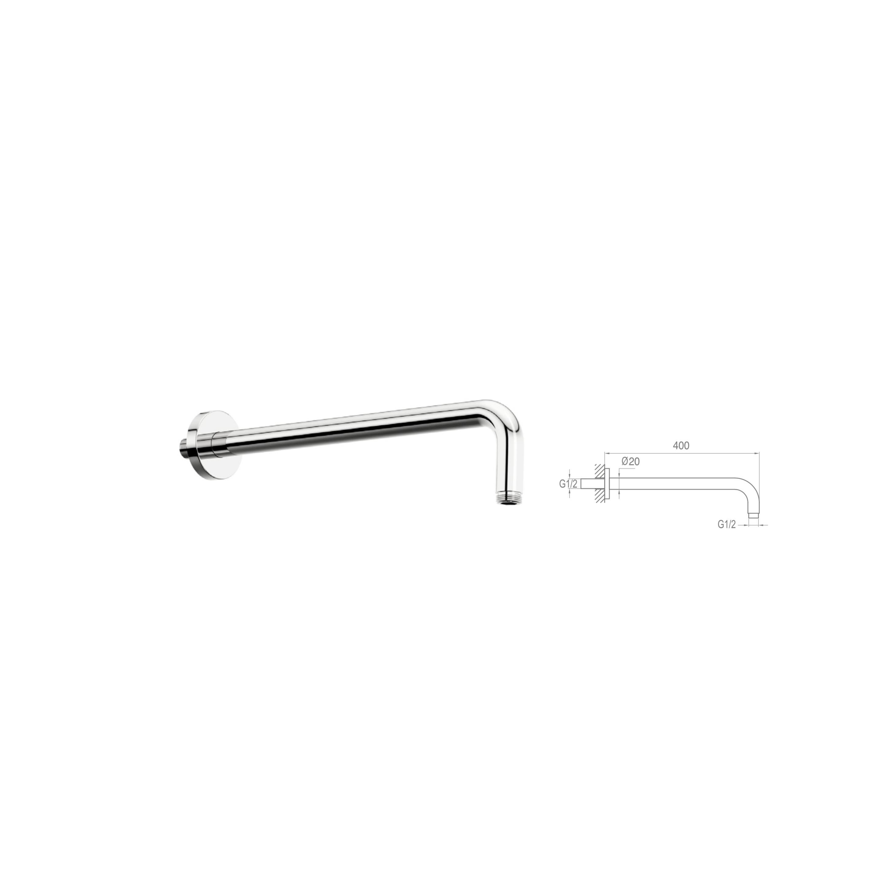 ANKASTRE BORU-400 MM Ø20MM YUVARLAK PASLANMAZ TEPE