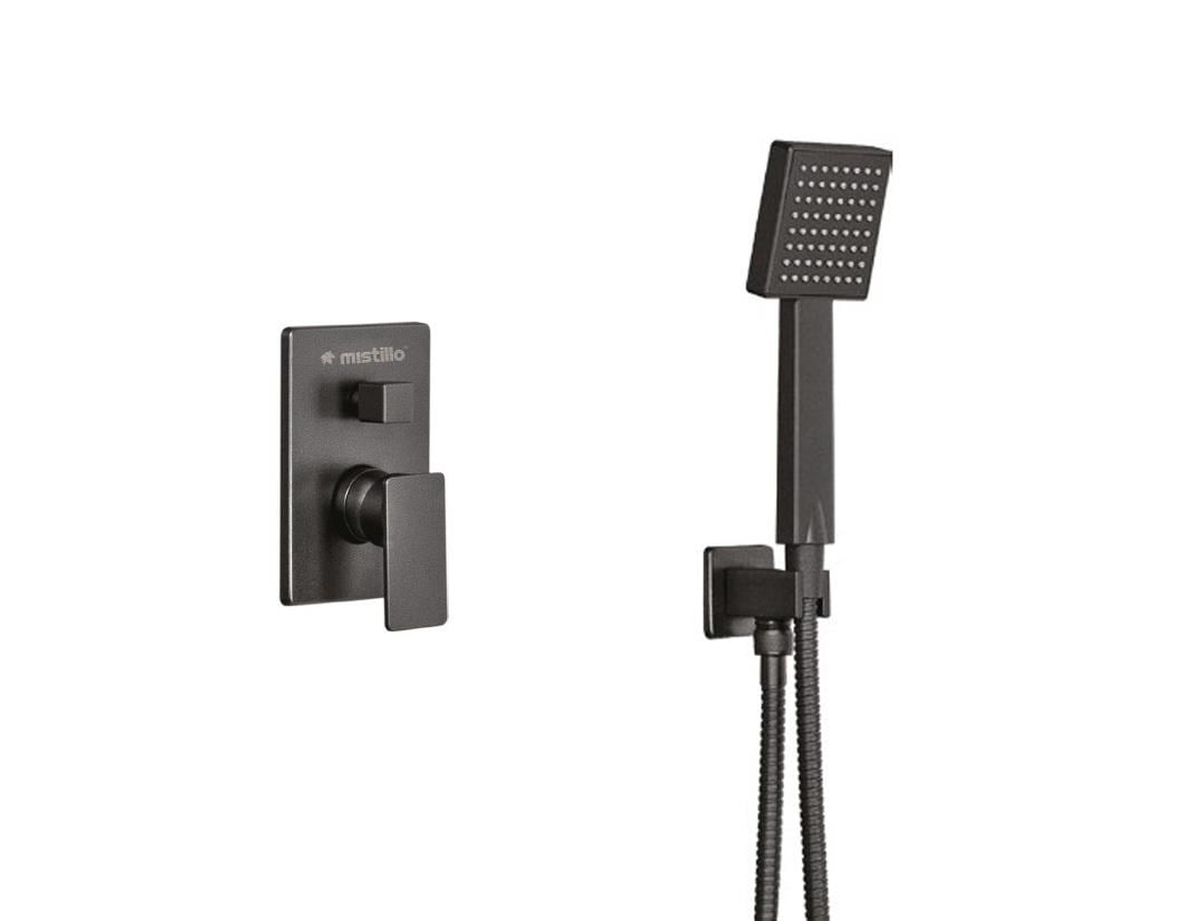 Ankastre Duş Seti 3 Yönlü Yağmur Panel&Şelale 550x220 mm SUS 304 – Paslanmaz Pirinç Siyah