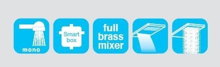 Ankastre Duş Seti 3 Yönlü Yağmur Panel&Şelale 550x220 mm SUS 304 – Paslanmaz Pirinç Siyah