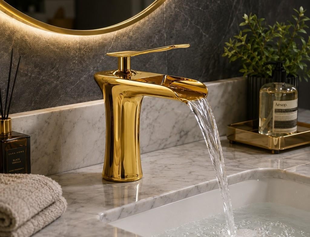 EDGE KISA LAVABO BATARYASI PARLAK ALTIN