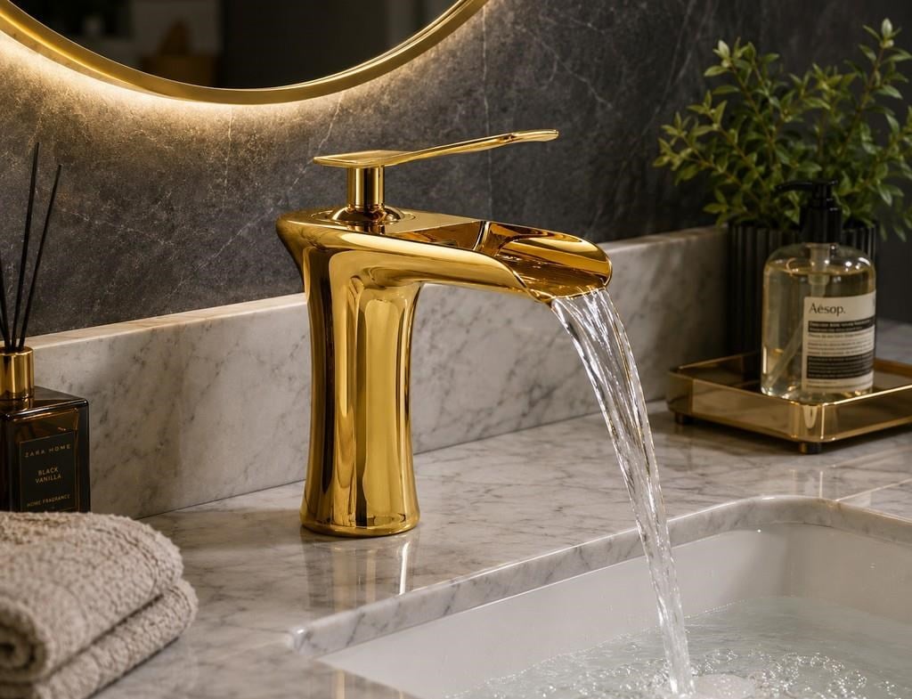 EDGE KISA LAVABO BATARYASI PARLAK ALTIN