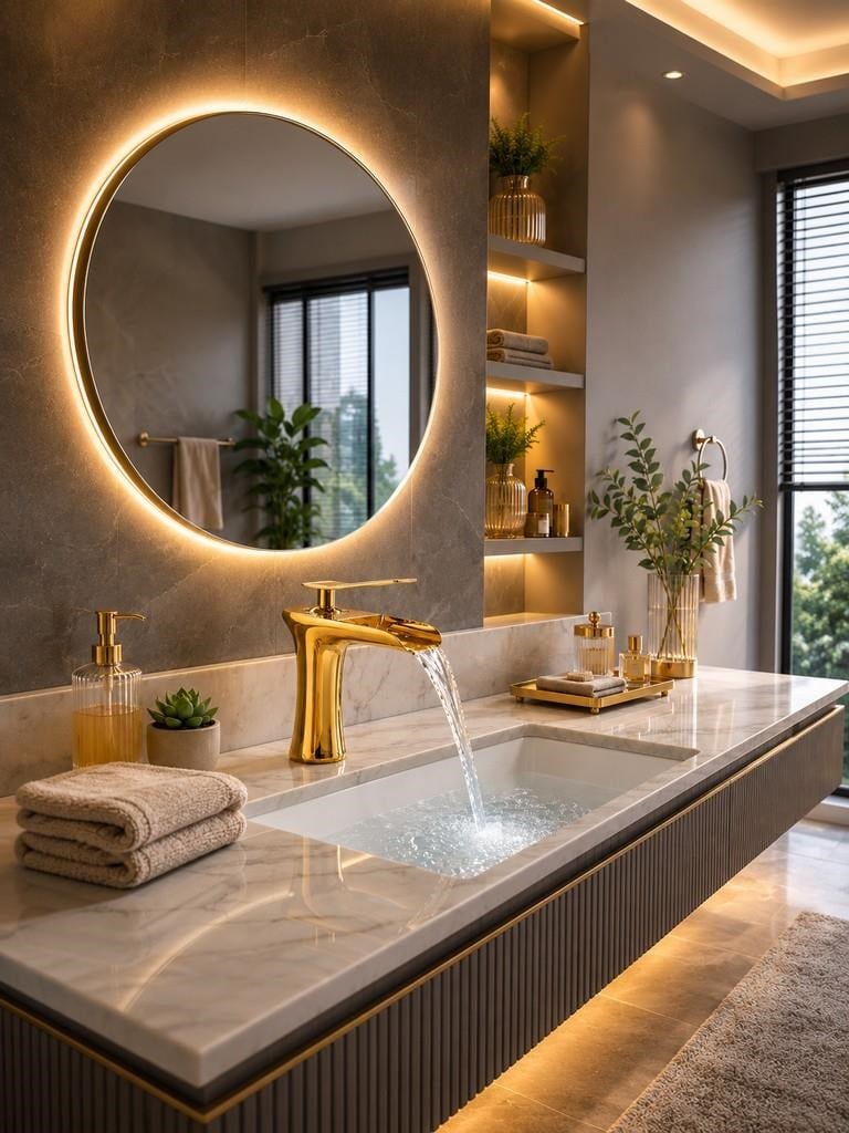 EDGE KISA LAVABO BATARYASI PARLAK ALTIN