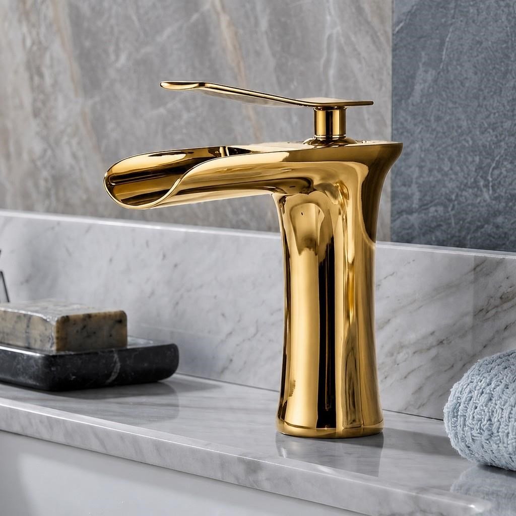 EDGE KISA LAVABO BATARYASI PARLAK ALTIN
