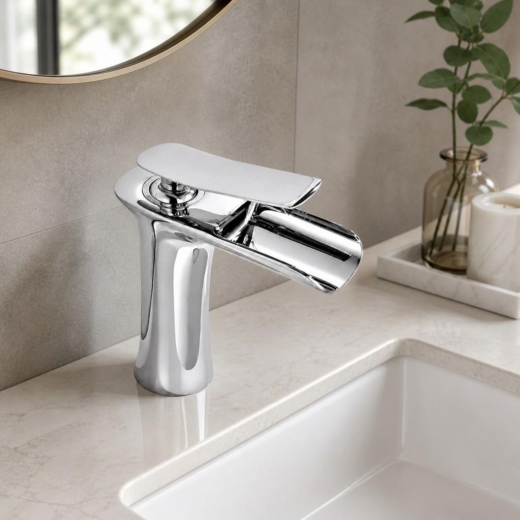 EDGE KISA LAVABO BATARYASI PARLAK KROM